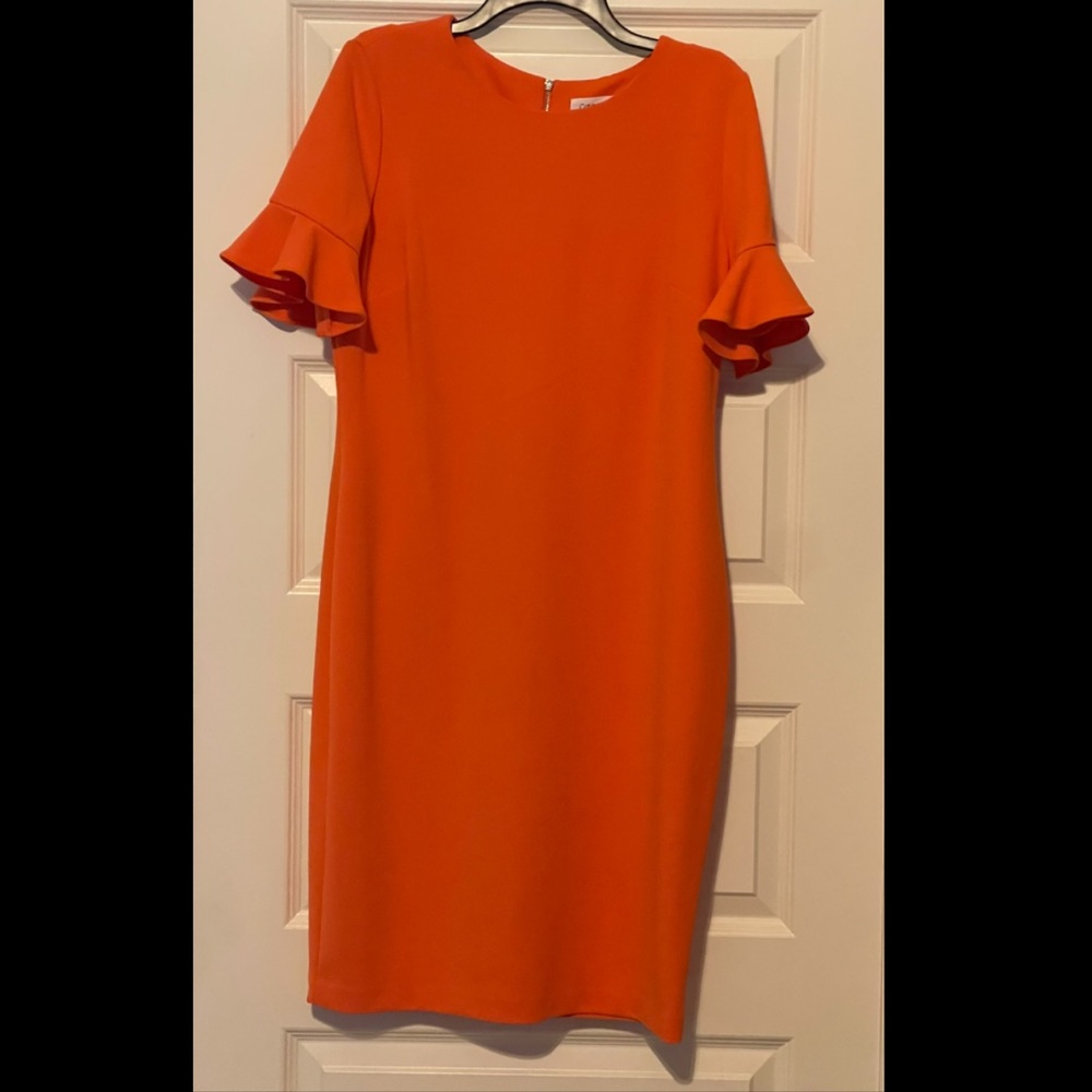 Calvin Klein Flutter Sleeve Sheath Dress